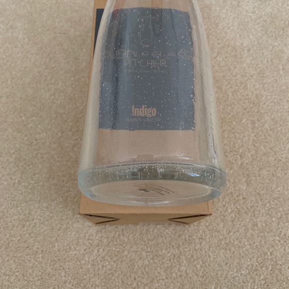 Indigo Bubble Glass Pitcher - Picture 2 of 2